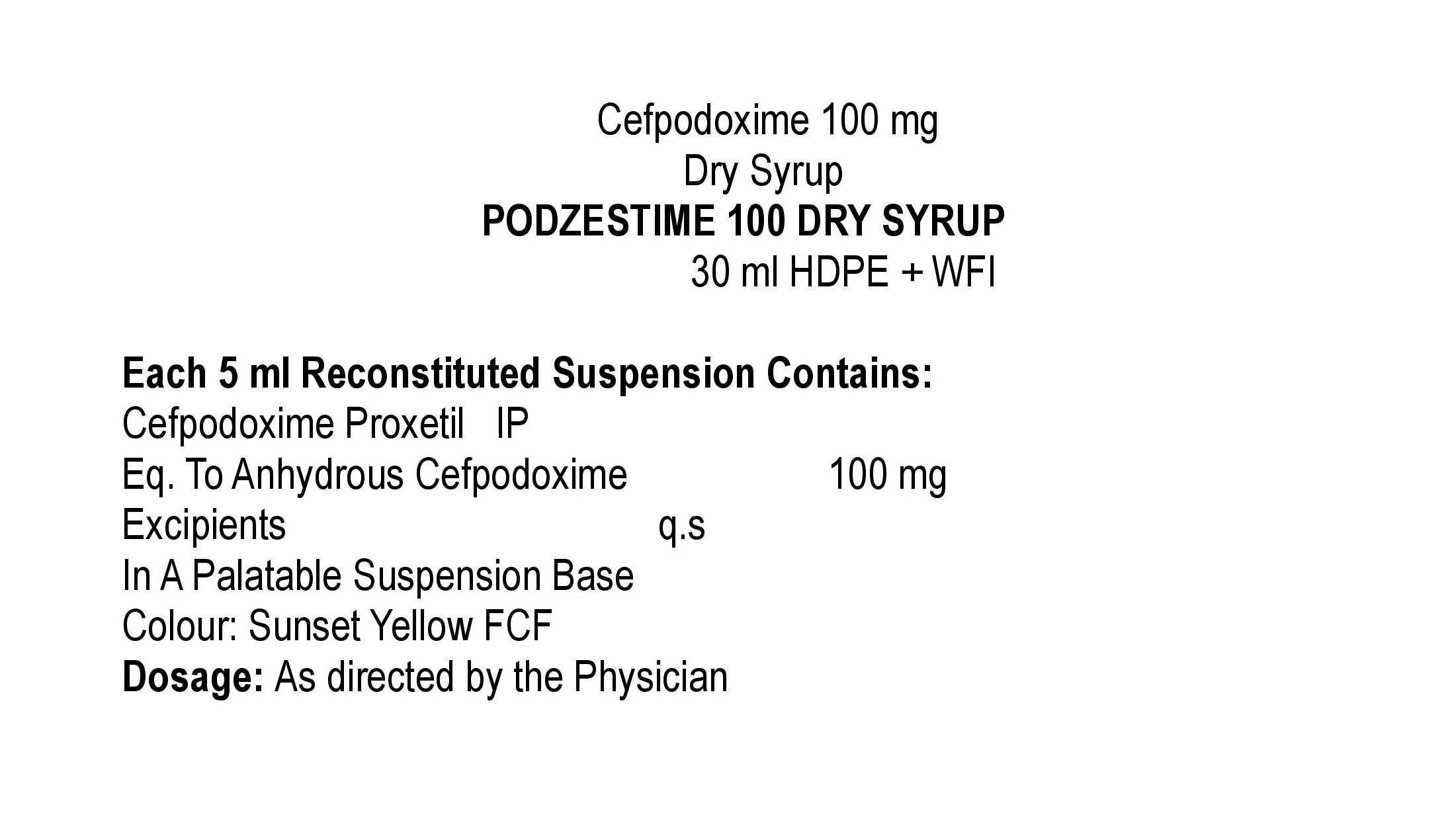 PODZESTIME 100 SYRUP
